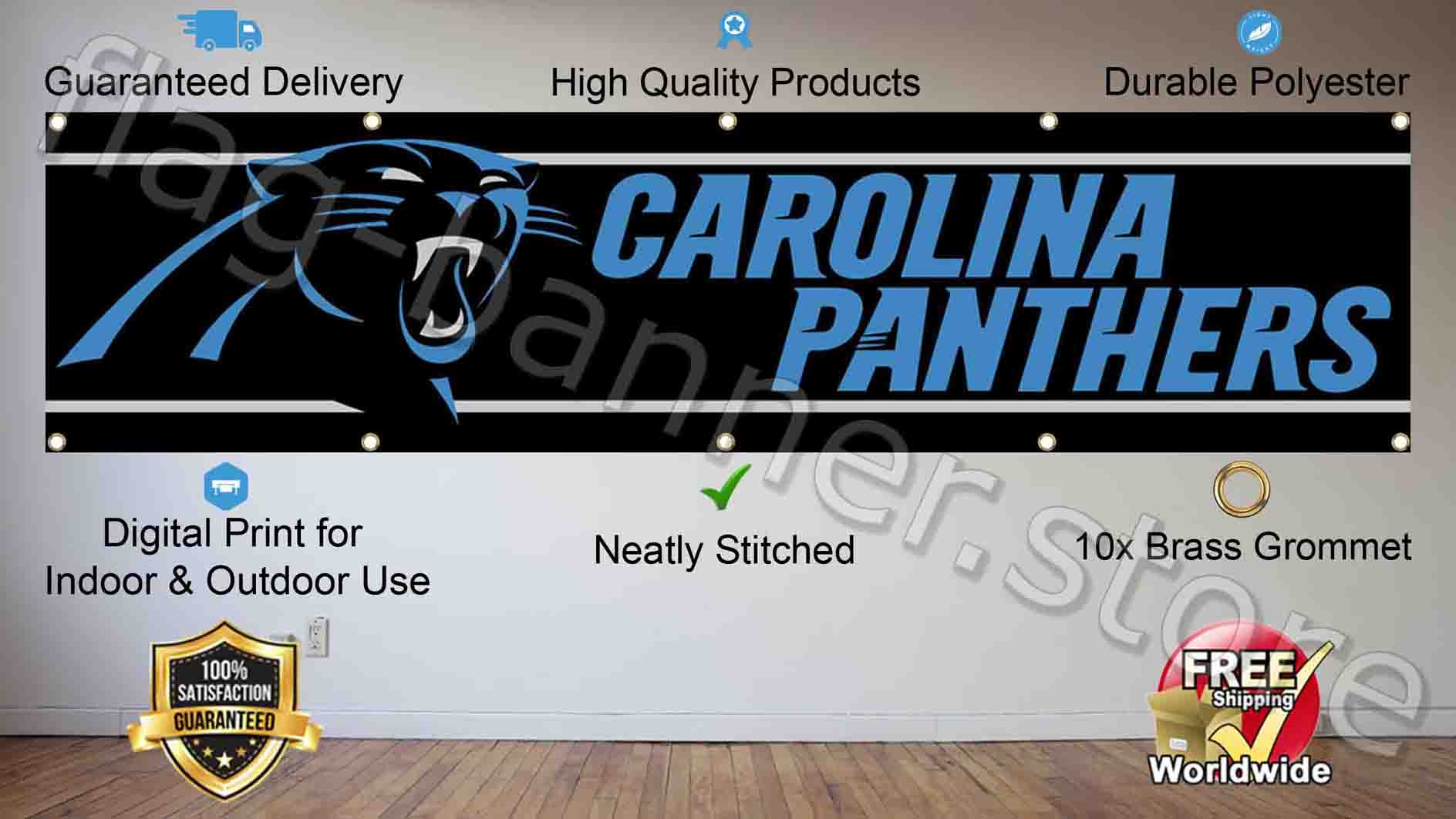 Carolina Panthers Banners, Flags, Panthers Yard Flags