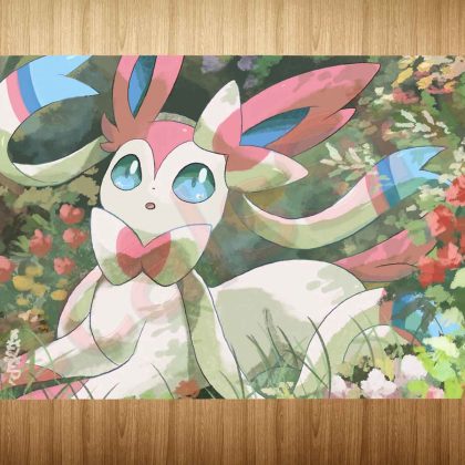 Pokemon Eevee Sylveon 35x60cm MTG Playmat Play Mat Large Desk Trading Card Board Mouse Pad Gaming Gift  FREE SHIPPING